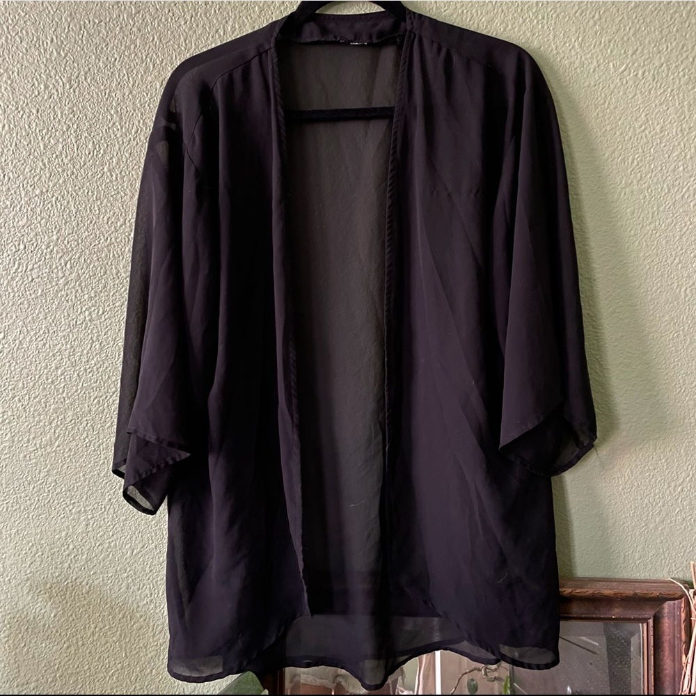 Flowy Sheer Black Blouse/Coverup